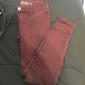 AE burgundy jeggings